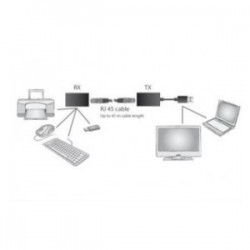 Przedłużacz|Extender DIGITUS USB 1.1 po skrętce Cat.5e|6 UTP|SFP do 45m, czarny, 20cm