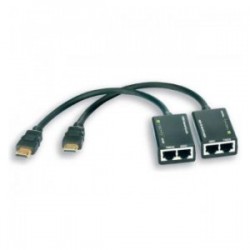 Extender HDMI Techly EXTE30D po skrętce Cat. 5e|6 do 30m, czarny